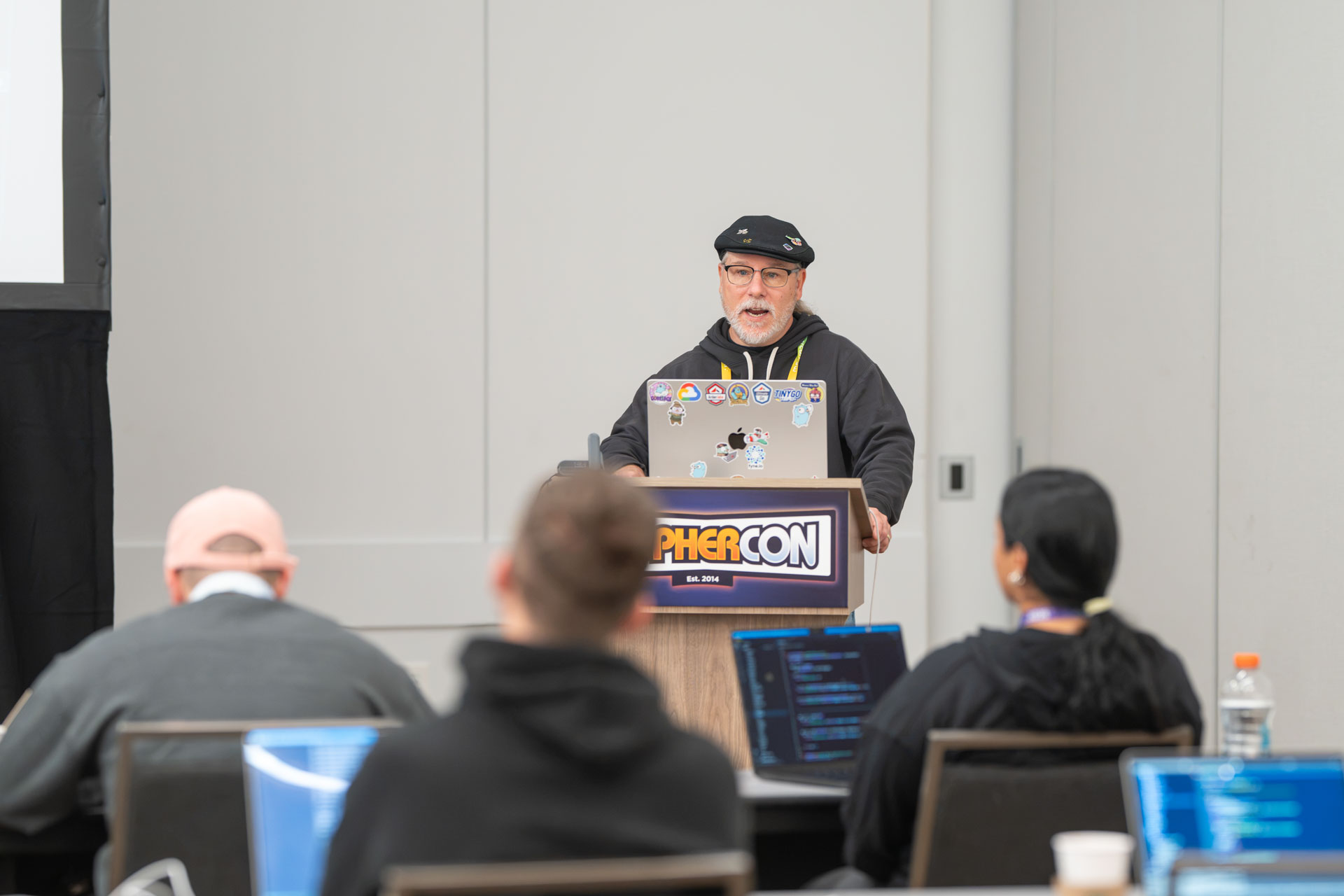GopherCon US 2026 — Bill Kennedy walking the workshop room through the day's agenda.