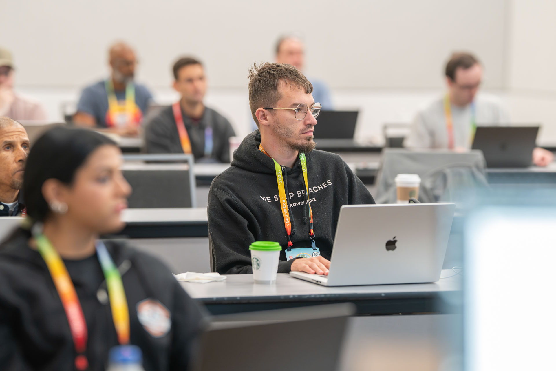 GopherCon US 2026 — attendees following the workshop exercises on their laptops.