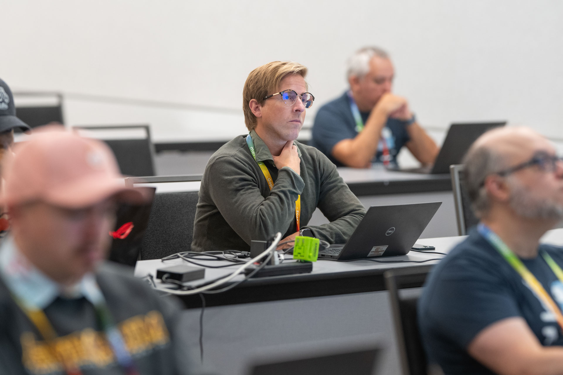 GopherCon US 2026 — a workshop attendee taking in a live coding demo.