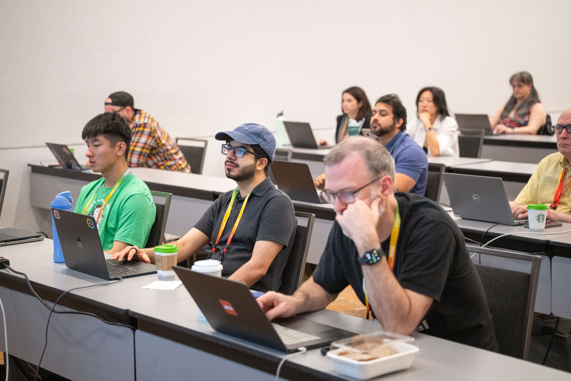 GopherCon US 2026 — attendees working through a hands-on exercise on their laptops.