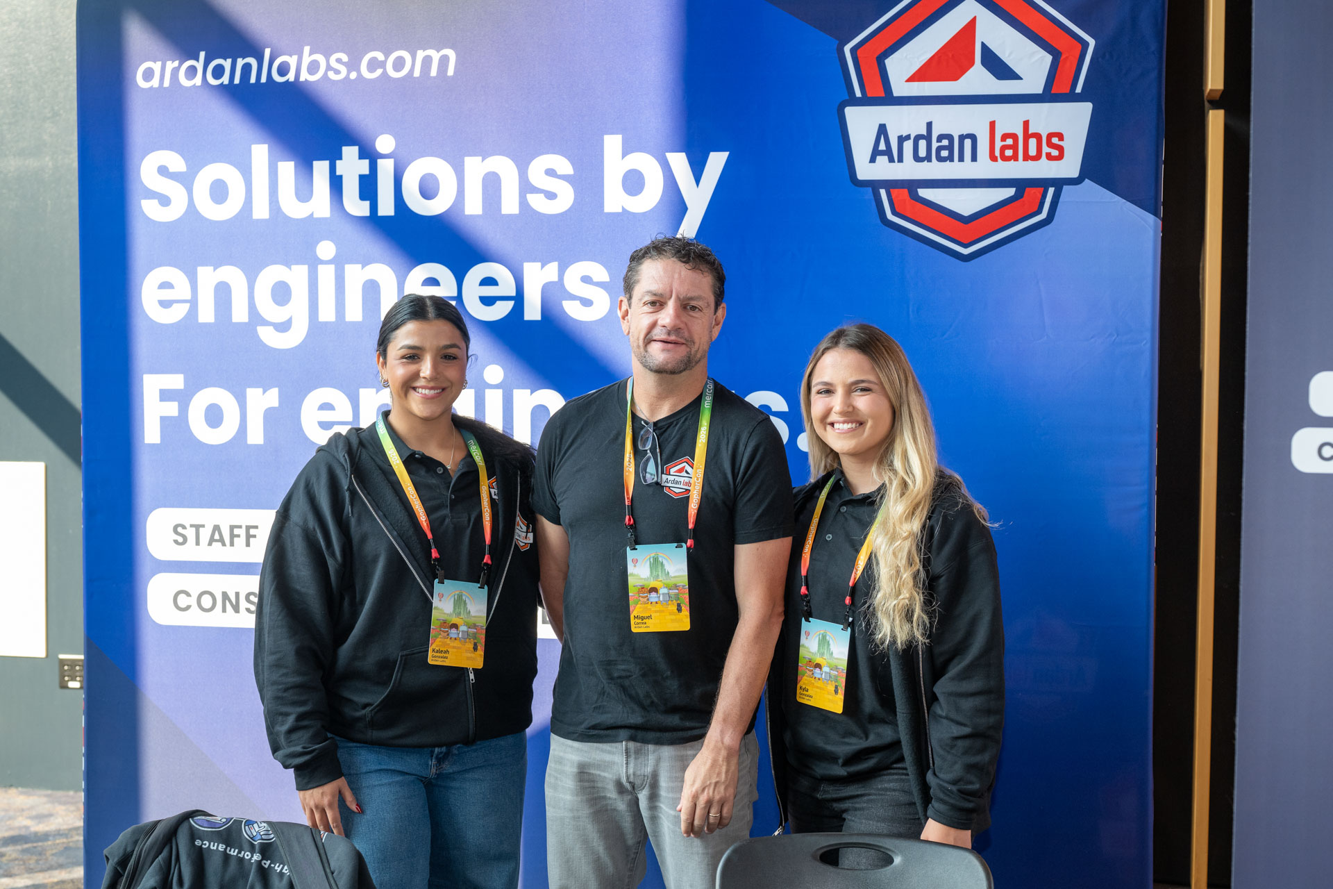 GopherCon US 2026 — the Ardan Labs team at their booth in the sponsor hall.