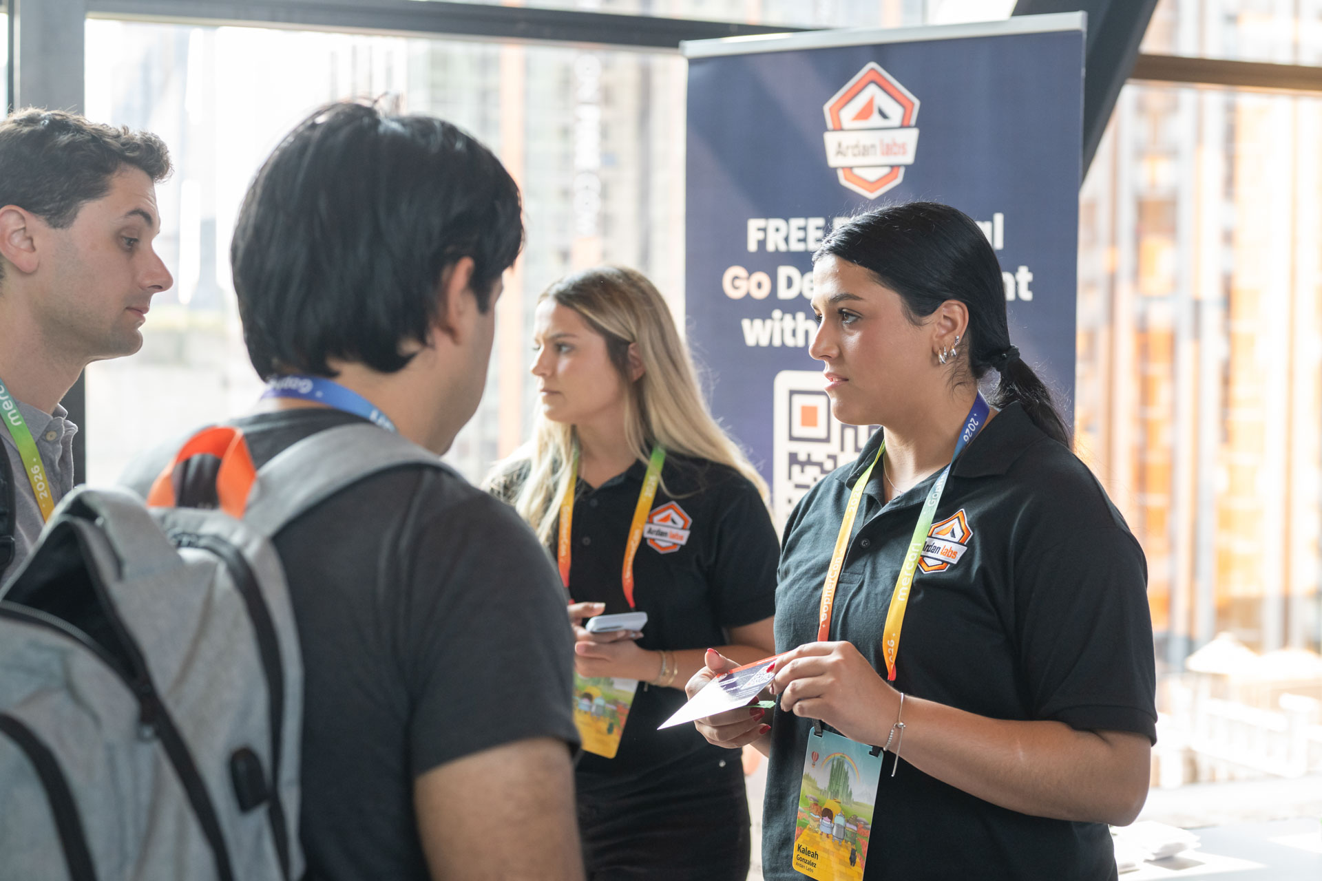 GopherCon US 2026 — the Ardan Labs booth team greeting attendees.