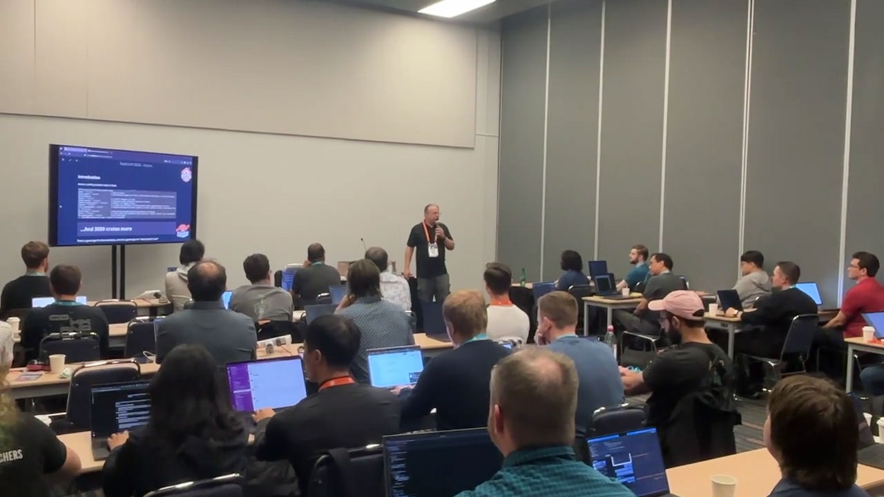 RustConf 2026 — Herbert Wolverson covering the introduction and the Rust crate ecosystem.