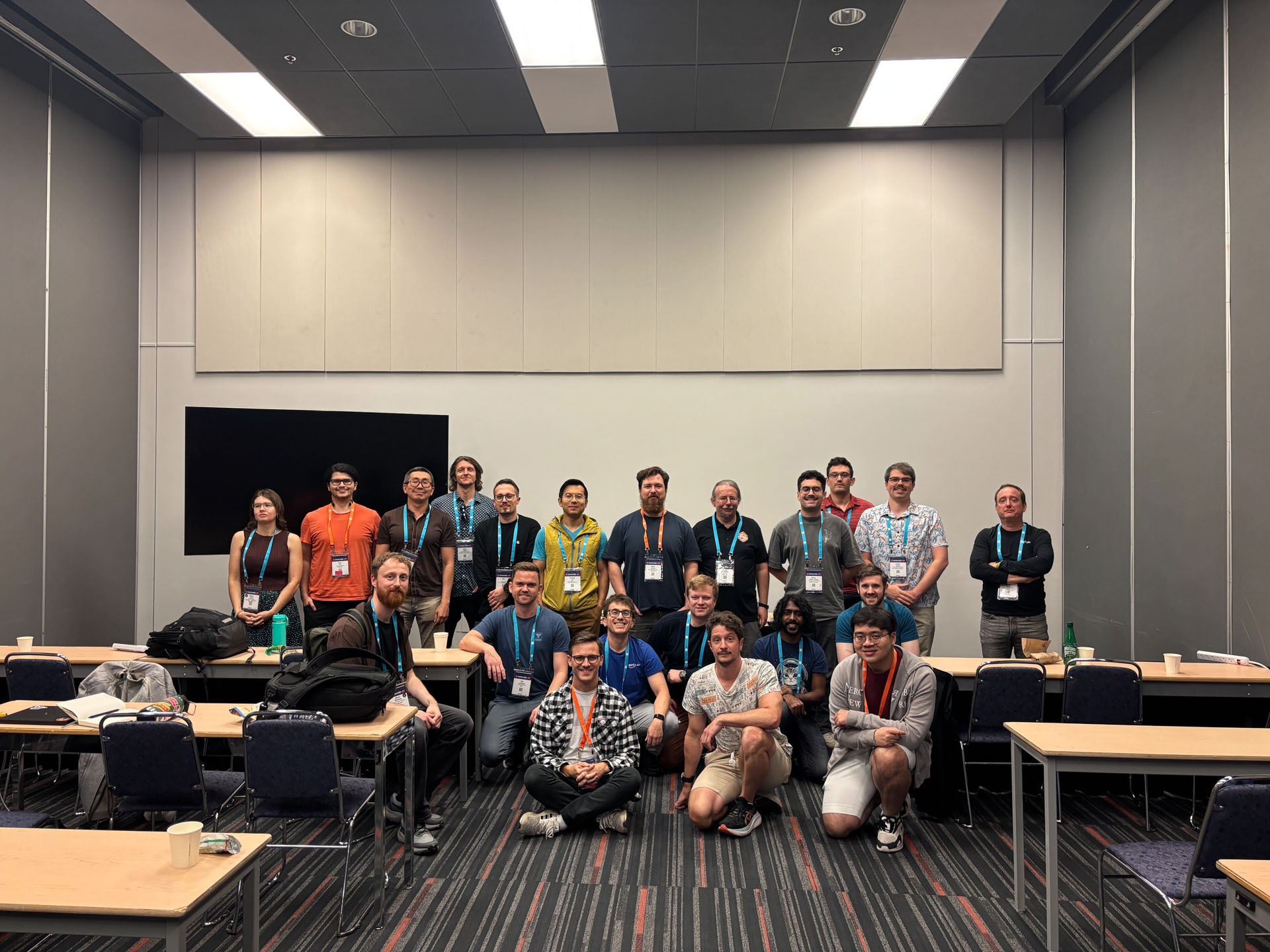 RustConf 2026 — group photo of the Practical Actor-Based Concurrency workshop attendees.