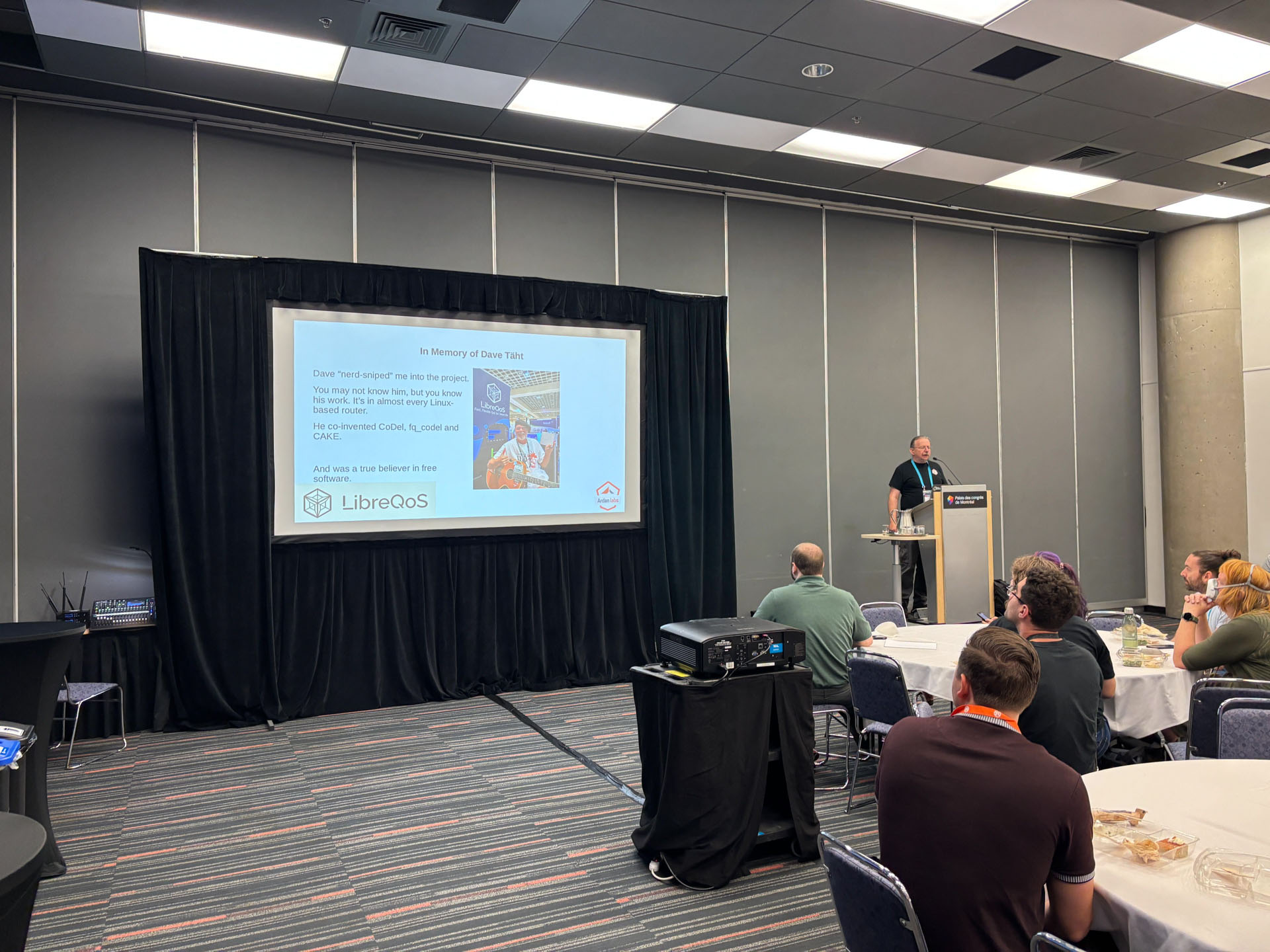 RustConf 2026 — a tribute slide shown during Herbert Wolverson's LibreQoS talk.