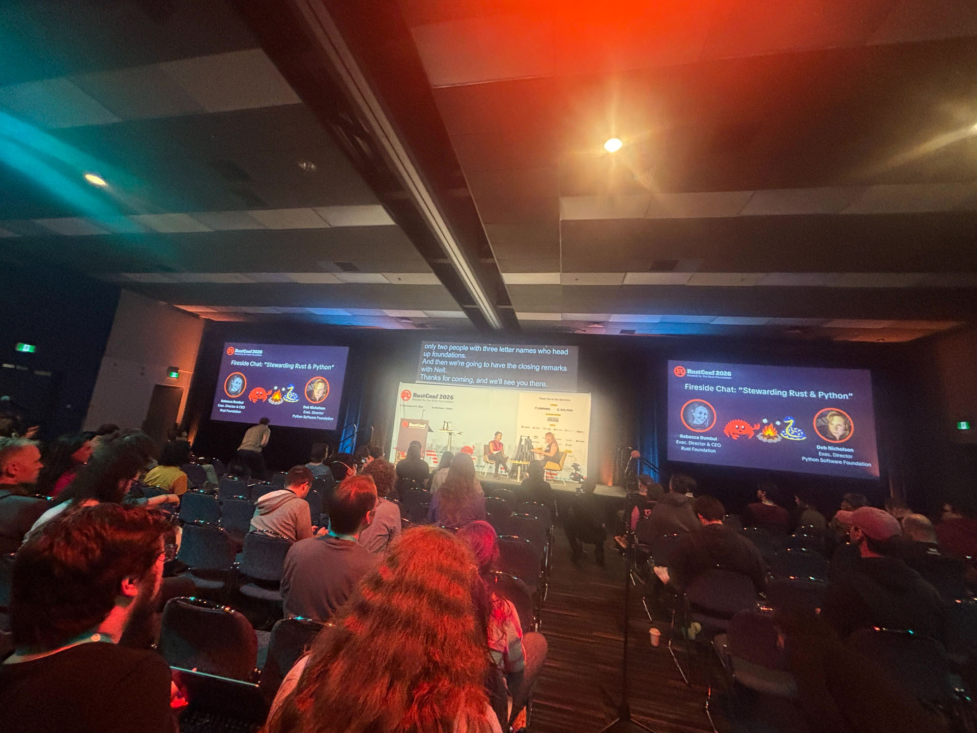 RustConf 2026 — the final fireside chat before the RustConf 2026 closing remarks.